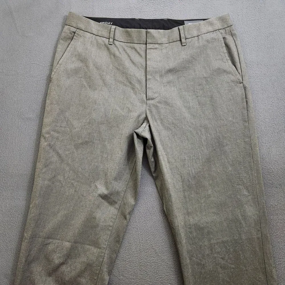 Bonobos Men 35X34 (37X33) Gray Weekday Warrior Friday Straight Leg Dress Pants
